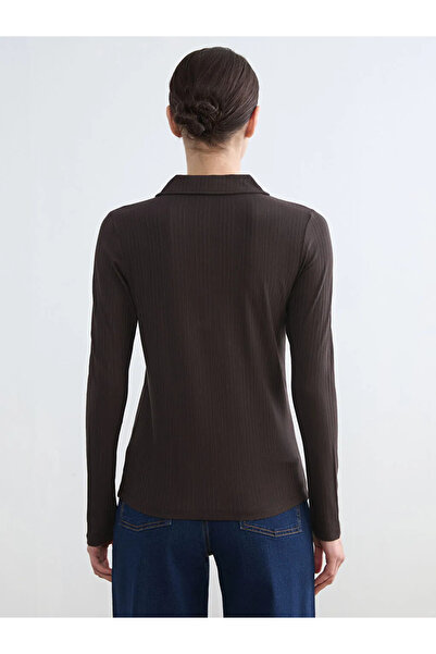 LC Waikiki Brown Polo Neck Women's Bodysuit