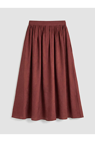 LC Waikiki Καφέ φούστα με ελαστική μέση και σχέδιο