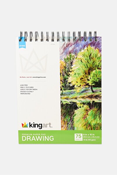 Kingart 75 Sheets Spiral Drawing Book, Multicolor