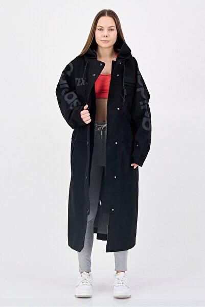 adidas Women Sportswear Fit Long Sleeve Outdoor Long Coat, Black