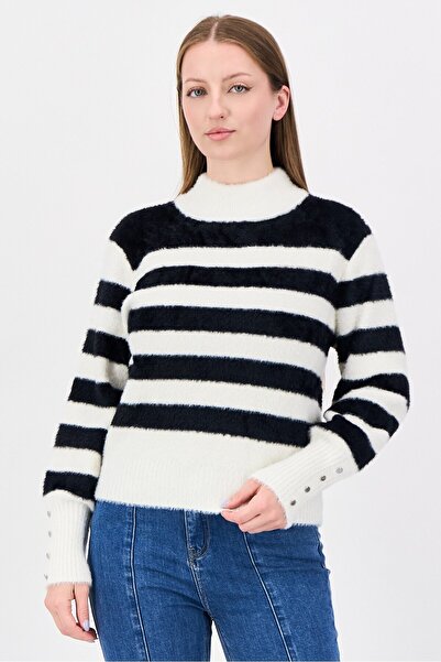 Morgan De Toi Women Mock Neck Knitted Sweater, Multicolor