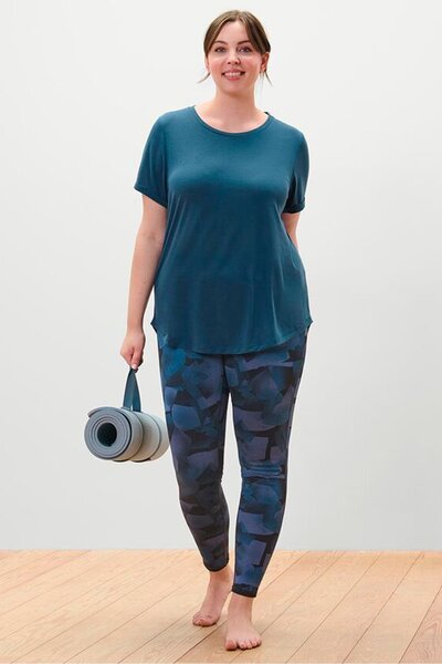 Tchibo Women Sportswear Fit Short Sleeve Outdoor Top, Navy