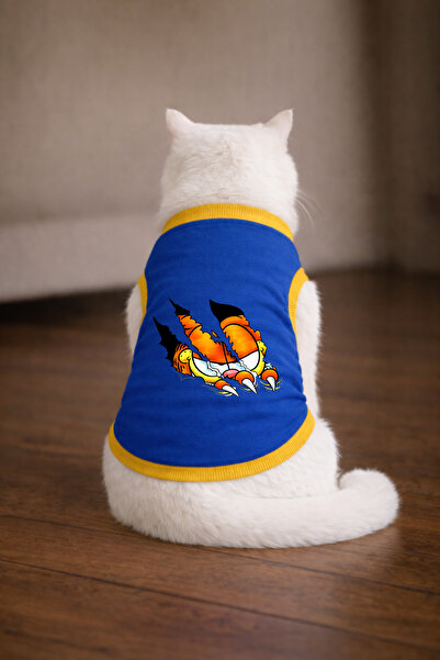 petite pati تيشيرت بلو جارف3 مطبوع عليه صورة قطة مقاس XL (100% قطن ممشط)