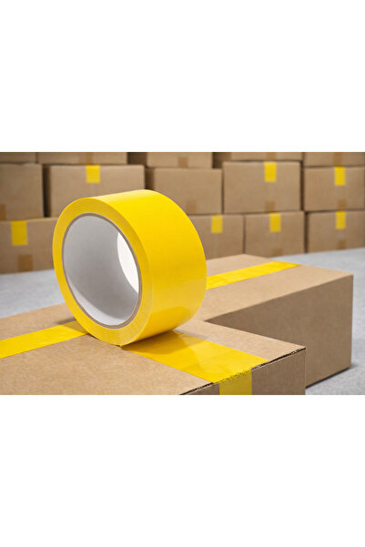 Ambalaj Evi Bandă adezivă galbenă 45x100 – Bandă de ambalare puternică cu ade...