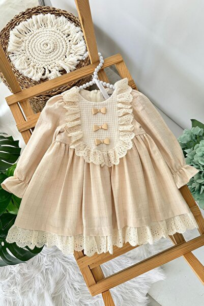 Minigimin Cicileri My Little One (9-24 Months) Bow Detailed Scalloped Baby Gi...