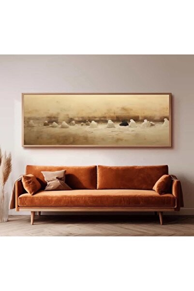 woodhomeworks Tek Parça Gerçek Ahşap Yatay Panorama Çerçeveli Tablo ramazan