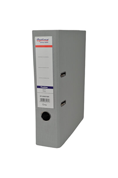 Optima A4 Binder, PP/PP, Metal Edge, 75 mm, Premium - Gray