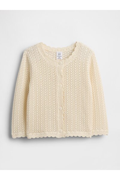 GAP Bebek Kırık Beyaz Crochet Hırka