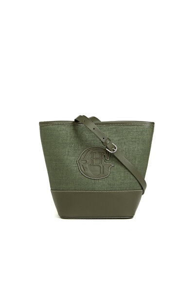 George Hogg Yeşil Logo Detaylı Kadın Kanvas Çanta