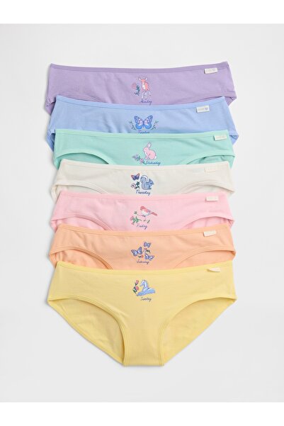 GAP Kız Çocuk Çok Renkli Bikini Külot (7'li)