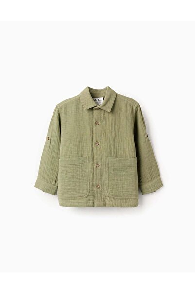 Ziddy Ls Shirt Bambula, Dark Green
