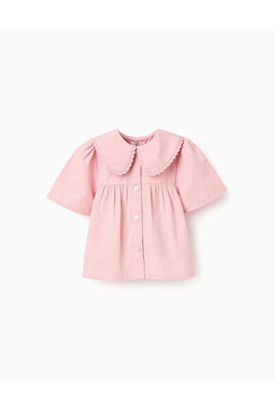 Ziddy قميص قصير من قماش قماش بوبلين، لون وردي فاتح