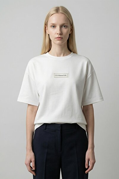 Rays 7876 Καλοκαίρι Με κέντημα Κοντομάνικο μπλουζάκι εκρού