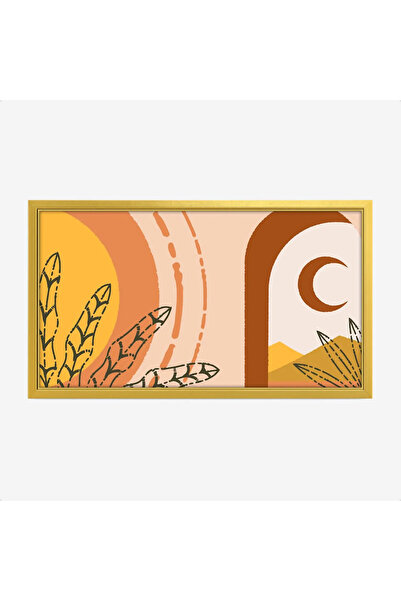 Tajridhome لوحة طبيعة هادئة - عناصر هندسية - ألوان دافئة - مريح - لوحات فن عص...