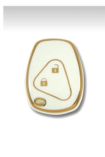 ÖZEN KEYS Luxury Clio 3 Dacia Duster 2 Button Nano Key Case Cover White Gold ...