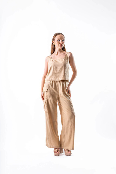 2TRENDY Beige linen trousers