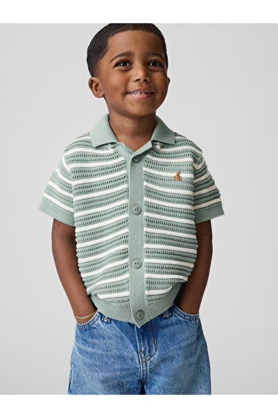 GAP Erkek Bebek Yeşil Polo Yaka Triko T-Shirt