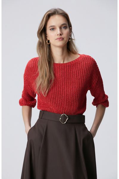 Network Nar Çiçeği Truvakar Kollu Kazak