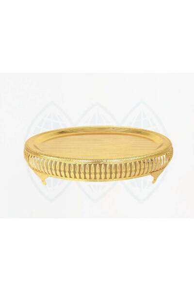 Generic Gold-colored Iron Oval Tray 27*38 cm
