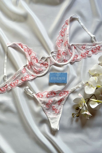 MAİZEN Kadın Dantelli Balenli Brode Sütyen Takım