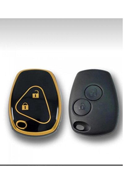 ÖZEN KEYS Luxury Renault Clio 3 Dacia Duster 2 Button Nano Key Case Black Gol...