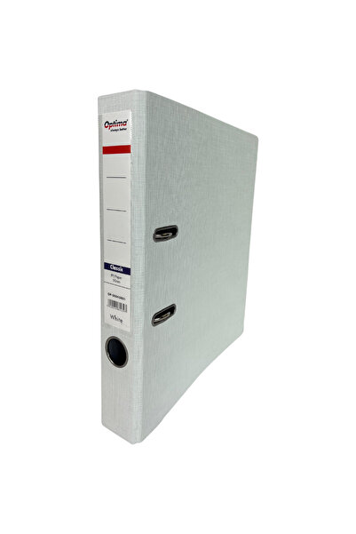 Optima A4 Binder, PP/Paper, Metal Edge, 50 mm, Classic - White