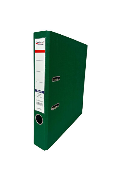Optima A4 Binder, PP/Paper, Metal Edge, 50 mm, Classic - Green