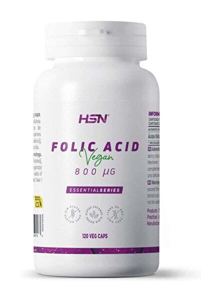 Hsn حمض الفوليك 800 ميكروغرام - 120 كبسولة نباتية