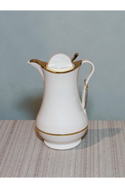 WDA 1.0L Thermal Coffee Pot –Gold Trim, Insulated Hot & Cold Vacuum Flask