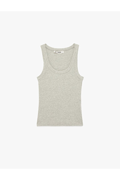 Koton Ribbed Knit U-Neck Sleeveless Slim Fit Athlete