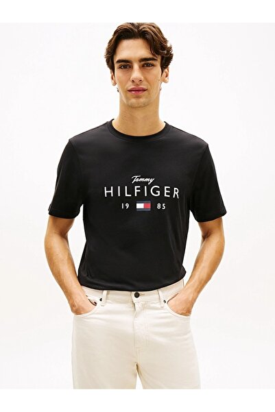Tommy Hilfiger Men's Brand Love Graphic Logo Cotton T-Shirt - Black