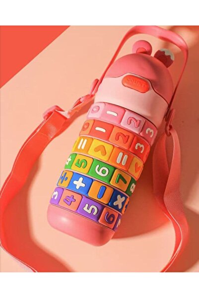 Vagonlife Paslanmaz Çelik Okul Su Matarası-Dört İşlem Eğitici-430ml-Pipetli A...