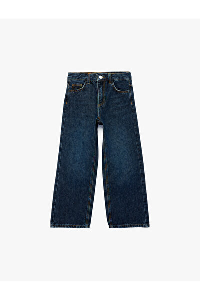 Koton Дънки с широки крачоли, подплатени с памук и детайли на крилца