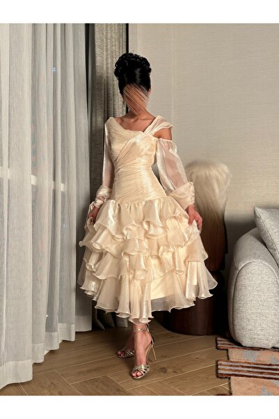 salsa-dresses Two-tone crinkle midi dress