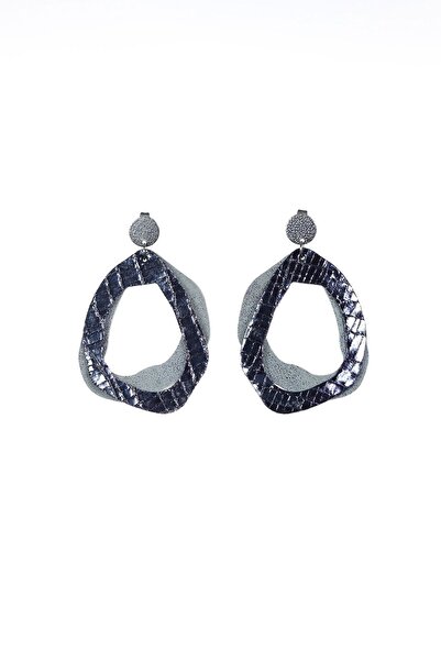 HAIArt Fluid Earrings - Metallic Blue + Anthracite Gray