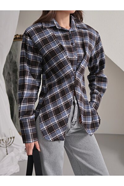 Paw Garage Women's Louren Padded Cross-Closure Plaid Shirt, Lumberjack Shirt