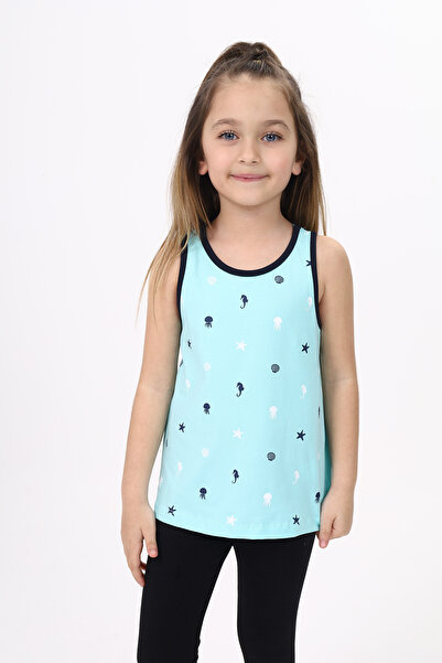 Toontoy Girl's Printed Crew Neck Basic Undershirt