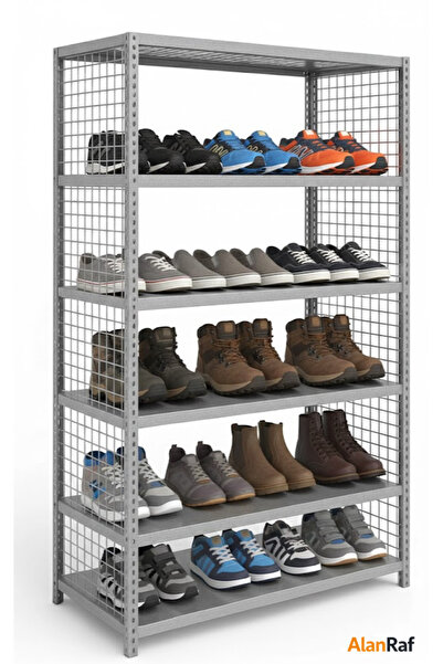 ALANRAF 6 Katlı Galvaniz Çelik Ayakkabılık Rafı - Depo, Arşiv, Kiler, Dosya, ...