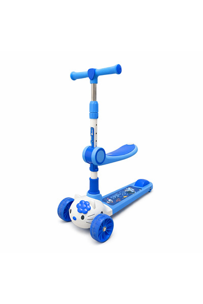 Scooter Cute cat-themed three-wheeled children's scooter with an adjustable h...