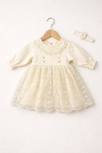 Işıl Baby Baby Girl Lace Embroidered Long Sleeve Dress