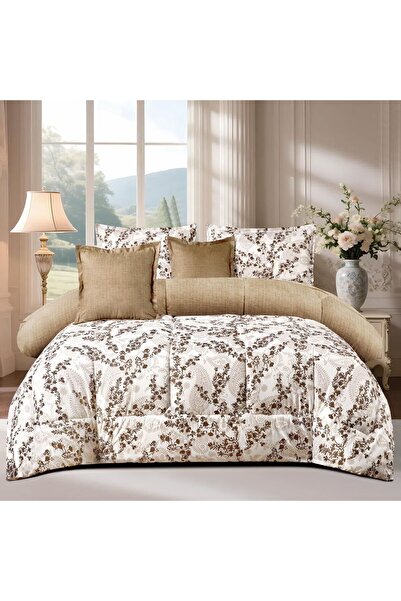 PUREZA Mingli King Size 6-Piece Bedspread Set: Floral King Duvet (230x250cm) ...