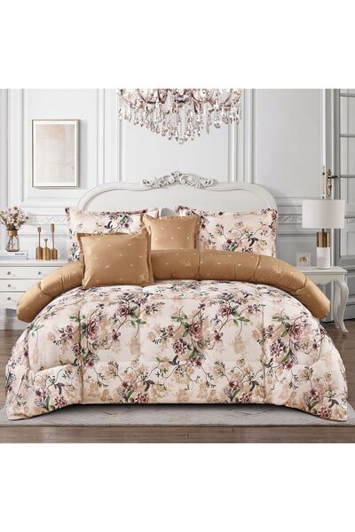 PUREZA Mingli King Size 6-Piece Bedspread Set: Floral King Duvet (230x250cm) ...
