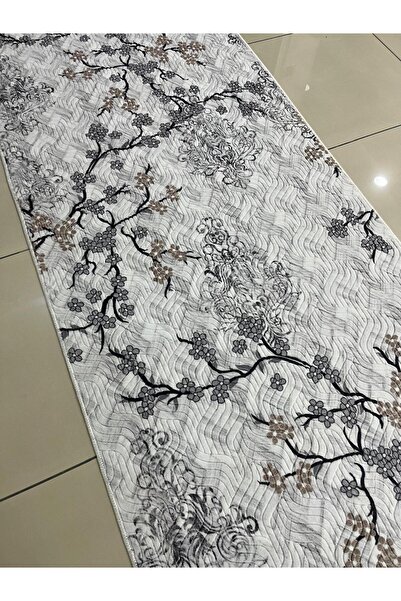 TALYA HALI Acar Home Non-Slip Base Floral Patterned Hallway Carpet