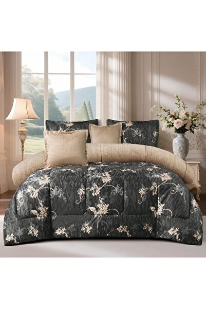 PUREZA Mingli King Size 6-Piece Bedspread Set: Floral King Duvet (230x250cm) ...