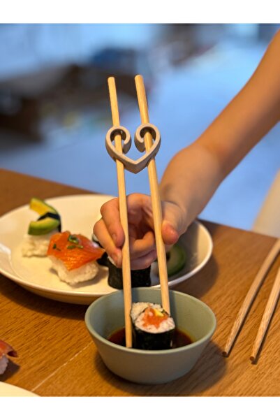MEGY HOME Kalpli Chopstick Tutucu 4'lü Sushi Tutma Aparatı pembe