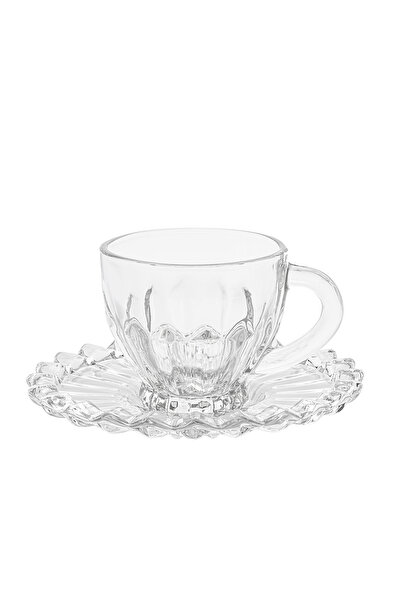 Glass In Love Cam Kahve Fincan Seti 6 Kişilik 110ml – Şeffaf Türk Kahvesi Fin...