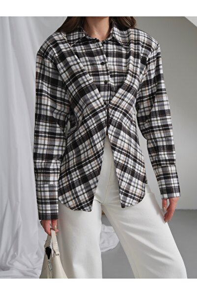 Paw Garage Women's Louren Padded Cross-Closure Plaid Shirt, Lumberjack Shirt