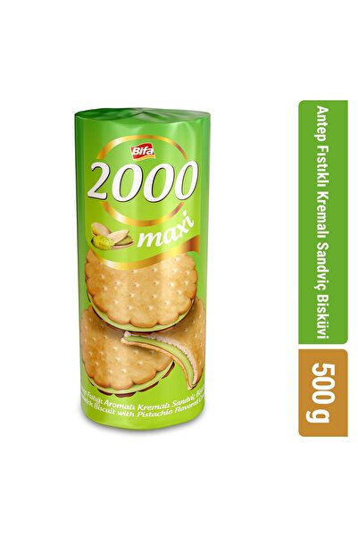 Bifa 2000 Antep Fıstıklı Kremalı Sandviç Bisküvi 500gr