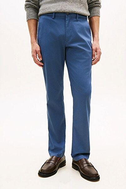 Tommy Hilfiger Men's Denton Cotton Micro Patterned Chino Trousers - Blue