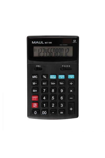 MAUL Calculator de birou MCT500, 12 digits, functie Check and Correct - negru